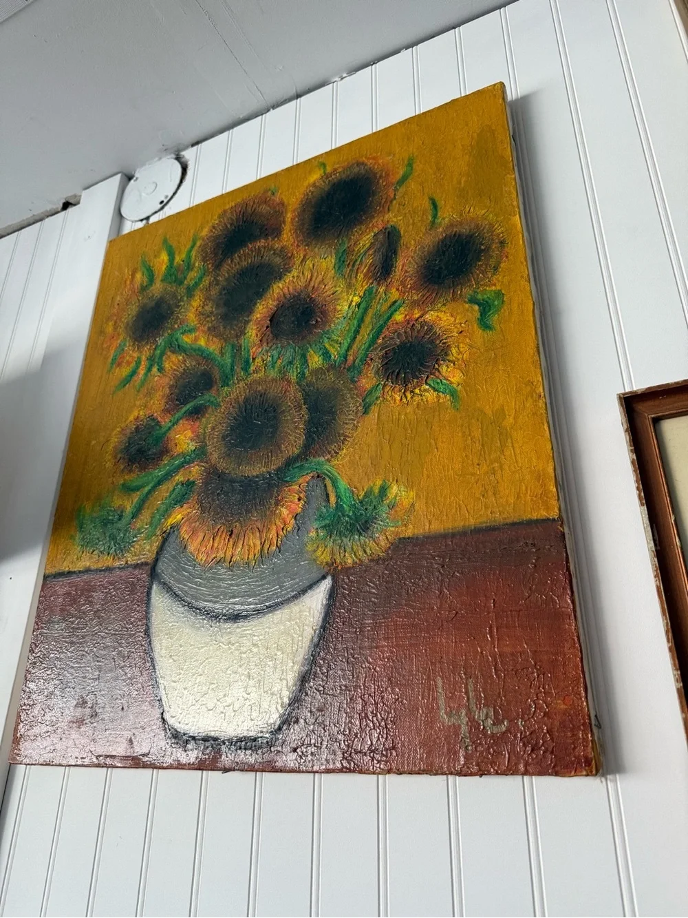 Vtg Oil painting on Canvas - Picture 3 of 3